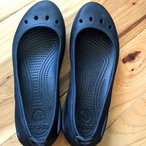 Women's black Croc ballet flats - like new